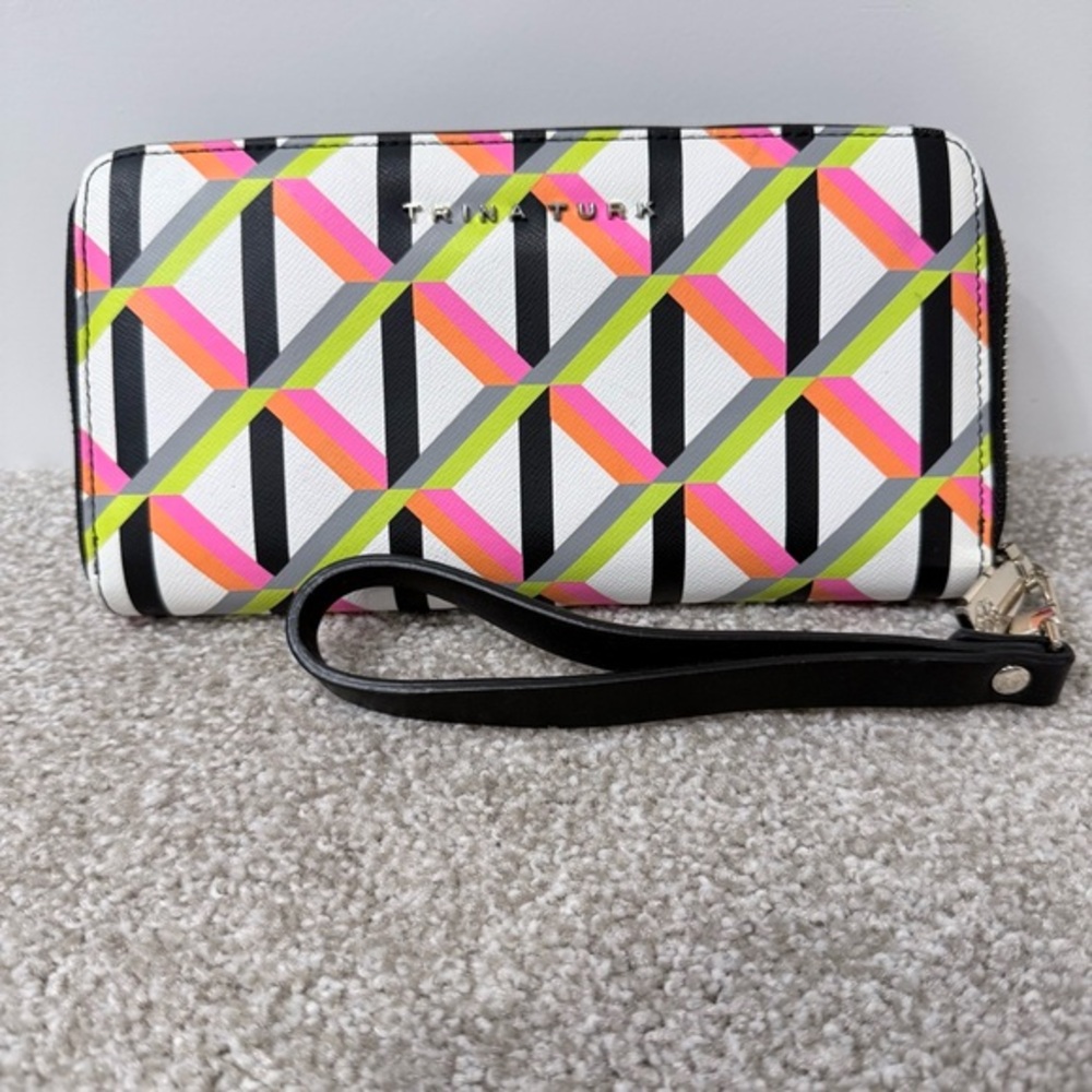 Trina Turk zip around wallet wristlet with removable strap